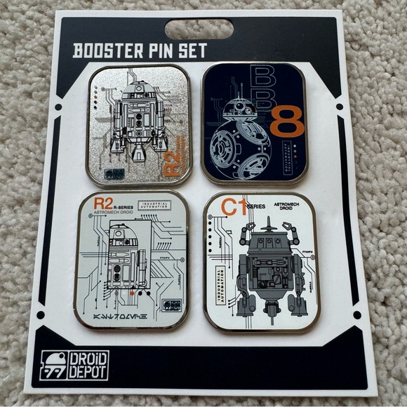 Star Wars Jewelry - Star Wars Galaxy’s Edge Black Spire Outpost Droid Depot Booster Pin Set Of 4